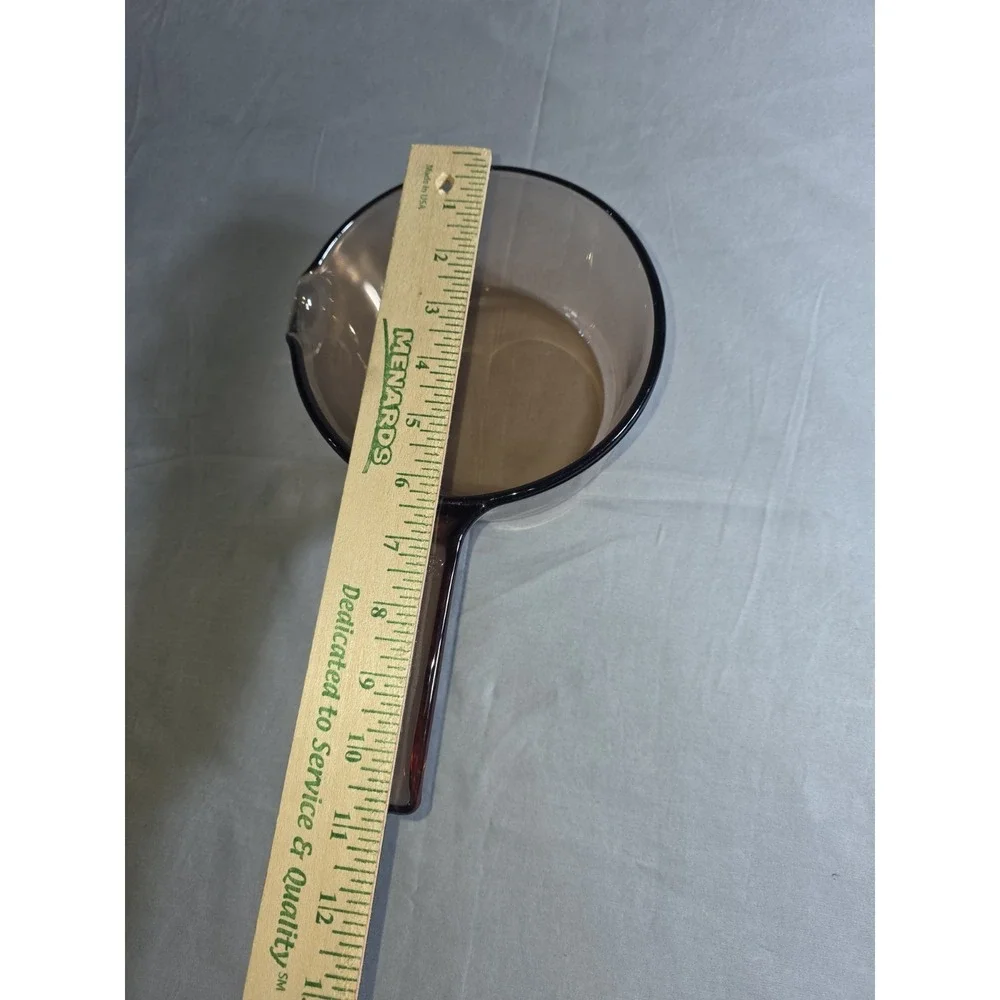Vision Corning Ware Glass 1 Liter Saucepan Pot Pour Spout USA No Lid